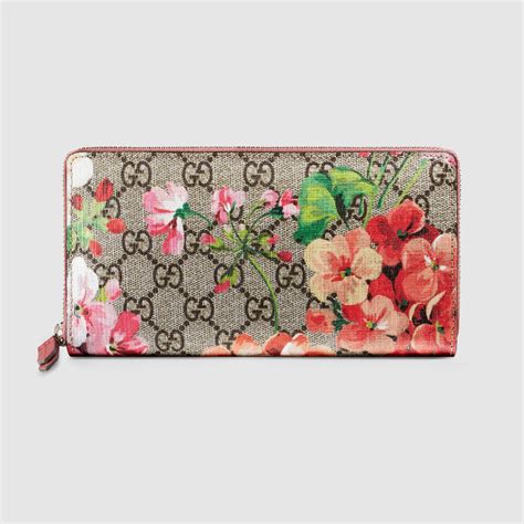 gucci blooms supreme zip around wallet|Gucci outlet wallet price.